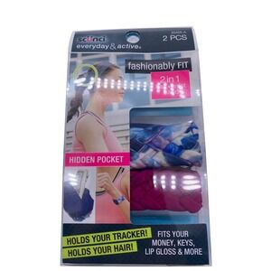 Scunci Everyday & Active Fashionably Fit 2 In 1 Hair + Wrist Band Hidden Pocket
